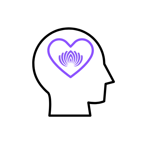 Head with heart symbol representing the start of treatment and the expected positive shift in mental health.